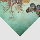 Victoriaans Bloemenportret Antiek Decoupage Rustie Tissuepapier (Detail)