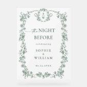 Victoriaans  Bloemenrepetitie Diner Welkom Acryl Bord (Voorkant)