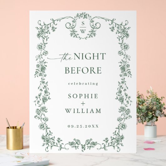 Victoriaans  Bloemenrepetitie Diner Welkom Acryl Bord (Huwelijk)