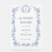 Victoriaans  Bloemenrepetitie Diner Welkom Acryl Bord (Voorkant)