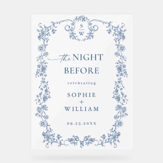 Victoriaans  Bloemenrepetitie Diner Welkom Acryl Bord (Voorkant)