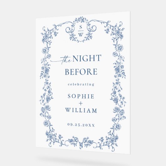 Victoriaans  Bloemenrepetitie Diner Welkom Acryl Bord (Hoek)