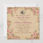 Victoriaans bloementheekransje  vrijgezellenfeest kaart (Achterkant)