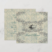 Victoriaans bloementheekransje  vrijgezellenfeest kaart (Voorkant / Achterkant)