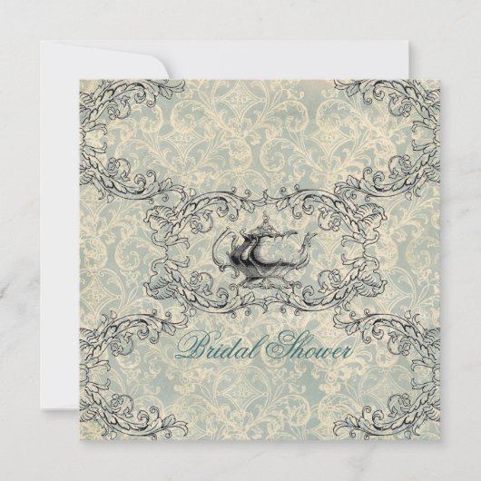 Victoriaans bloementheekransje  vrijgezellenfeest kaart (Voorkant)