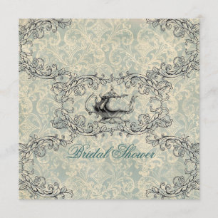 Victoriaans bloementheekransje  vrijgezellenfeest kaart