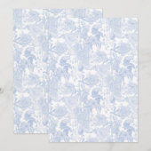 Victoriaans Bloementoilet in Wedgewood Blauw op Wi Kaart (Voorkant / Achterkant)