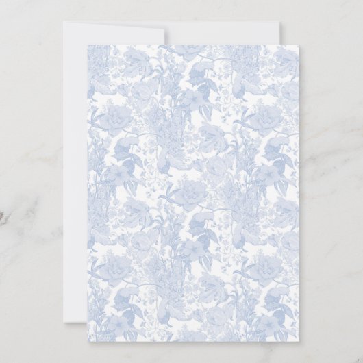 Victoriaans Bloementoilet in Wedgewood Blauw Save The Date (Achterkant)