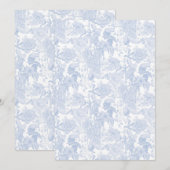 Victoriaans Bloementoilet in Wedgewood Blauw Save The Date (Voorkant / Achterkant)