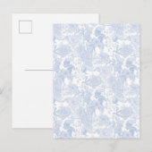 Victoriaans Bloementoilet in Wedgewood Blauw Uitnodiging Briefkaart (Voorkant / Achterkant)