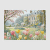  Victoriaans bloementuin en herenhuis Tissuepapier (Voorkant)