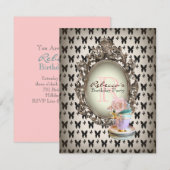 Victoriaans bloemetjeskoek engelse theekopie kaart (Voorkant / Achterkant)