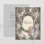 Victoriaans bloemetjeskoek engelse theekopie kaart (Voorkant / Achterkant)