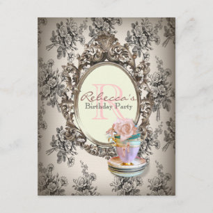 Victoriaans bloemetjeskoek engelse theekopie kaart