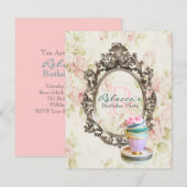 Victoriaans bloemetjeskoek engelse theekopie kaart (Voorkant / Achterkant)