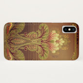 Victoriaans bloemfries elegant art nouveau bruin Case-Mate iPhone case (Achterkant (horizontaal))