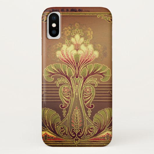 Victoriaans bloemfries elegant art nouveau bruin Case-Mate iPhone case (Achterkant)