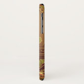 Victoriaans bloemfries elegant art nouveau bruin Case-Mate iPhone case (Achterkant/links)