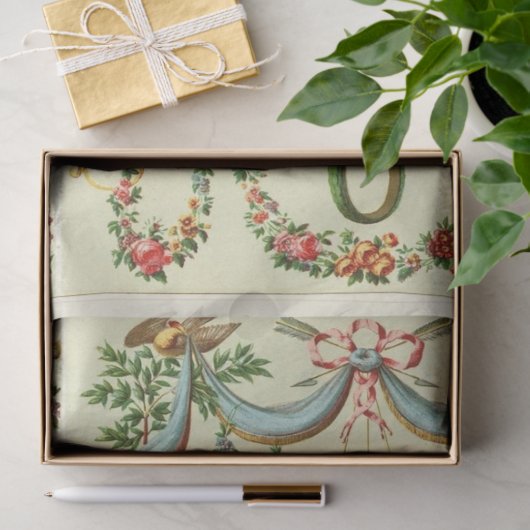 Victoriaans bloemgrenzenontkoppelpapier tissuepapier (Geschenk)