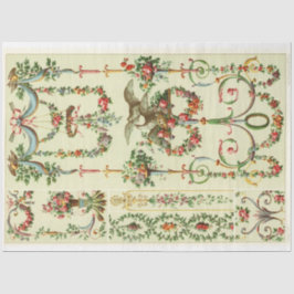 Victoriaans bloemgrenzenontkoppelpapier tissuepapier