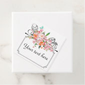 Victoriaans bloemhangend bord trouw zwart wit  bedankjes labels (In situ)