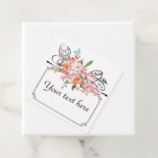 Victoriaans bloemhangend bord trouw zwart wit  bedankjes labels (In situ)