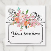 Victoriaans bloemhangend bord trouw zwart wit  bedankjes labels (Voorkant)