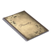 Victoriaans bloemig roos Elegant goudbruin Cream Notitieboek (Rechterzijde)