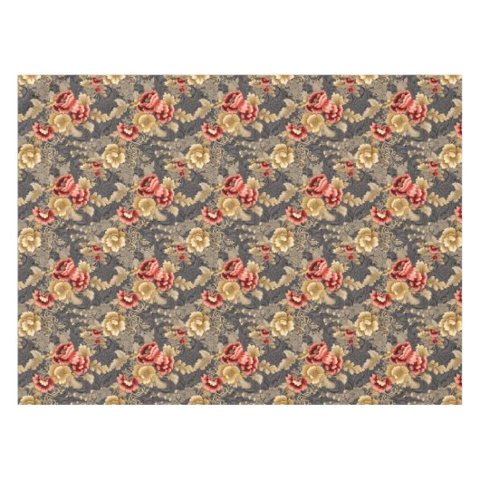 Victoriaans bloemige elegante Rozen Tafelkleed (Voorkant (Horizontaal))