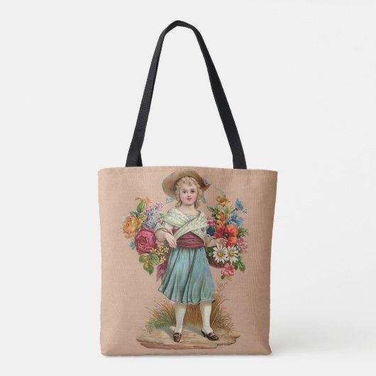 Victoriaans bloemmeisje tote bag (Achterkant)