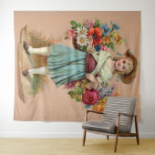 Victoriaans bloemmeisje wandkleed (In Situ (horizontaal))