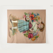 Victoriaans bloemmeisje wandkleed (Voorkant (horizontaal))