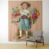 Victoriaans bloemmeisje wandkleed (In situ)