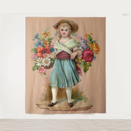 Victoriaans bloemmeisje wandkleed (Voorkant)
