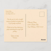 Victoriaans  bloemmotief Dank u Briefkaart (Achterkant)