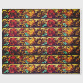 Victoriaans  bloemmotief Elegant bruin Cadeaupapier (Vlak)