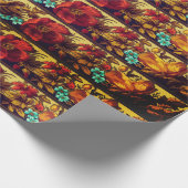 Victoriaans  bloemmotief Elegant bruin Cadeaupapier (Hoek)