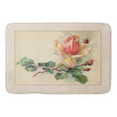 Victoriaans bloempastel perzik Rozen Badmat (Voorkant)