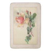 Victoriaans bloempastel perzik Rozen Badmat (Voorkant Verticaal)