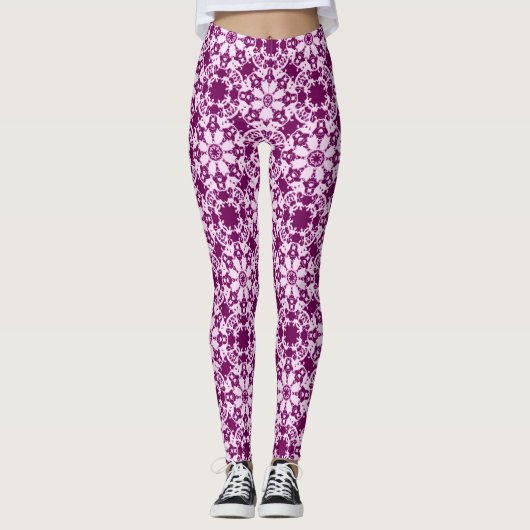 Victoriaans bloempatroon leggings (Voorkant)