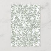 Victoriaans Bloemsalie Groene Foto Franse bruiloft Informatiekaartje (Achterkant)
