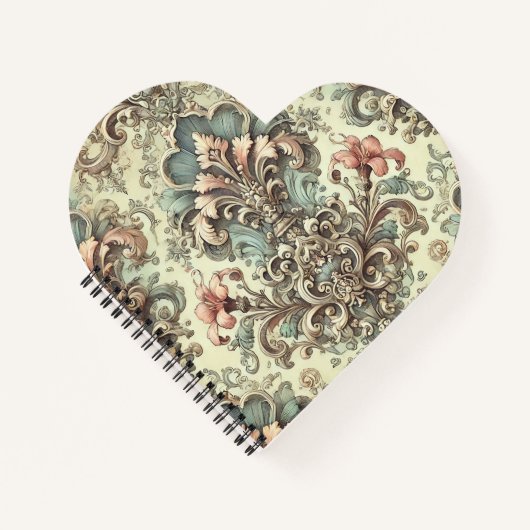 Victoriaans Bloemschaafpatroon Notitieboek (Voorkant)