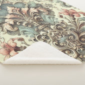 Victoriaans Bloemschaafpatroon Sherpa Deken (3/4)