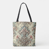 Victoriaans Bloemschaafpatroon Tote Bag (Achterkant)