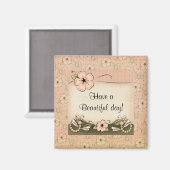 Victoriaans bloesems parels koelkast magneet (Voorkant / Achterkant)