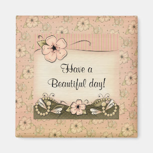 Victoriaans bloesems Pearls Fridge Magnet
