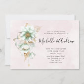 Victoriaans blozend roze verloving kaart (Voorkant)