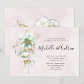 Victoriaans blozend roze verloving kaart (Voorkant / Achterkant)