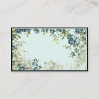 Victoriaans Blue Floral Business Card-template Visitekaartje