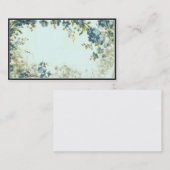Victoriaans Blue Floral Business Card-template Visitekaartje (Voorkant / Achterkant)